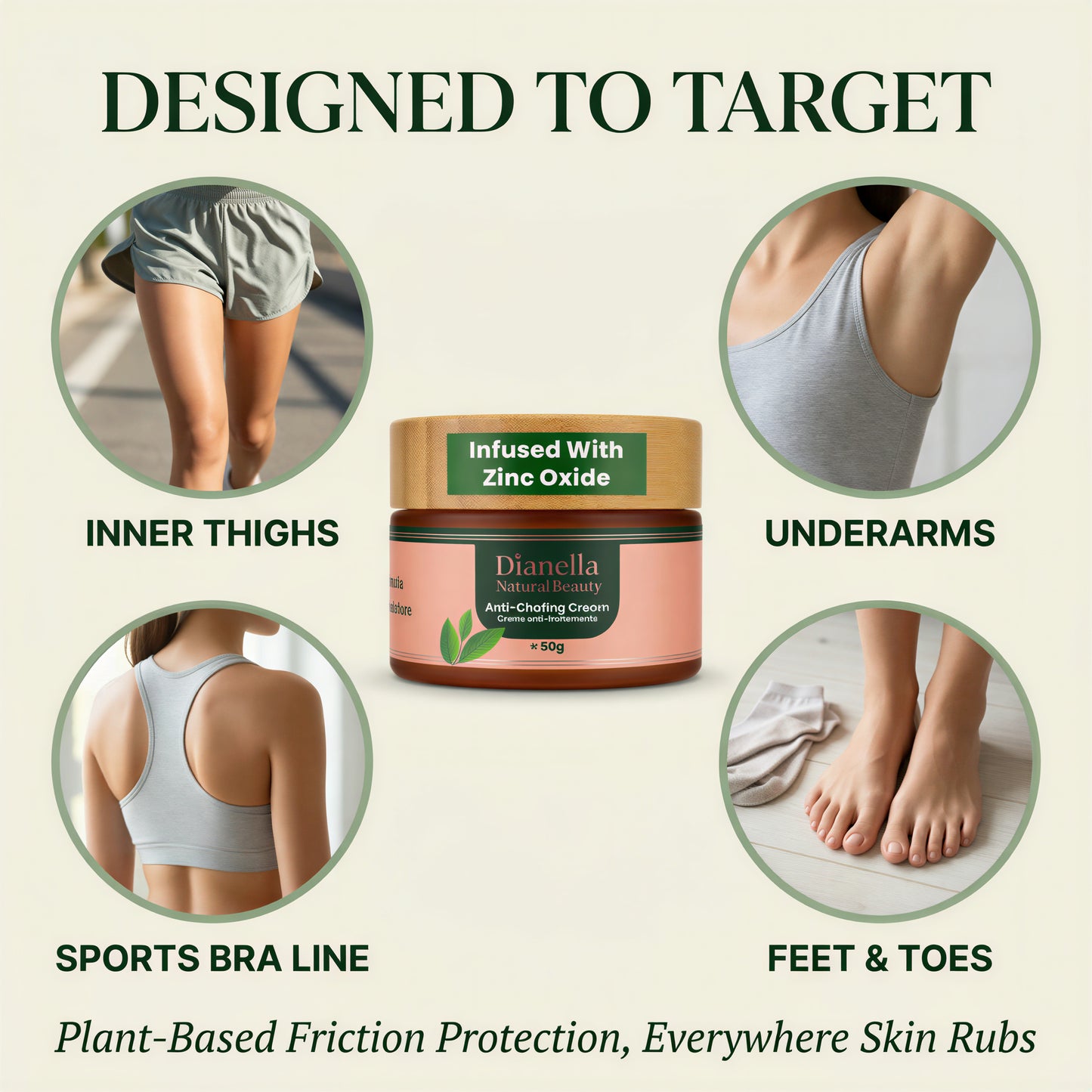 Anti-Chafing Cream for Thighs & Chub Rub — All-Day Plant-Based Protection, 50g