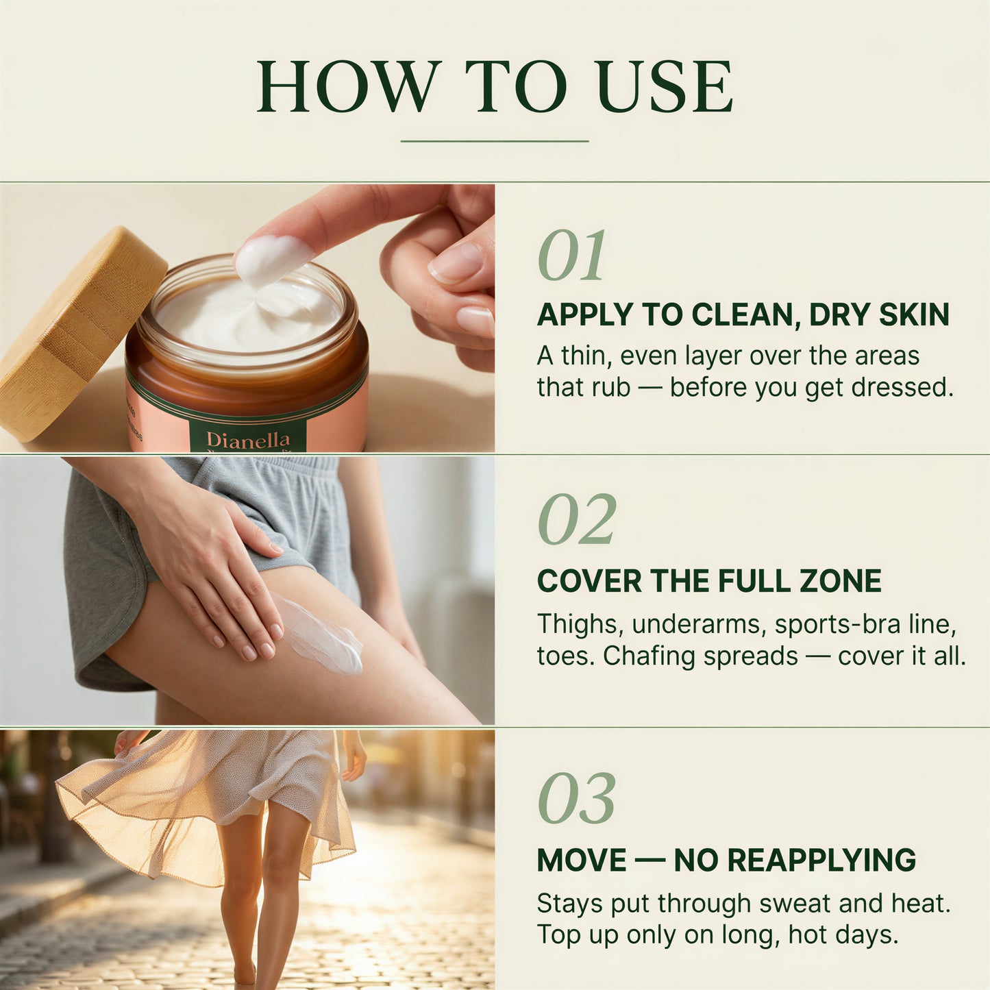 Anti-Chafing Cream for Thighs & Chub Rub — All-Day Plant-Based Protection, 50g