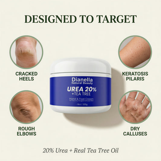 Urea 20% + Tea Tree Hand & Foot Cream for Dry, Cracked Skin - 8oz