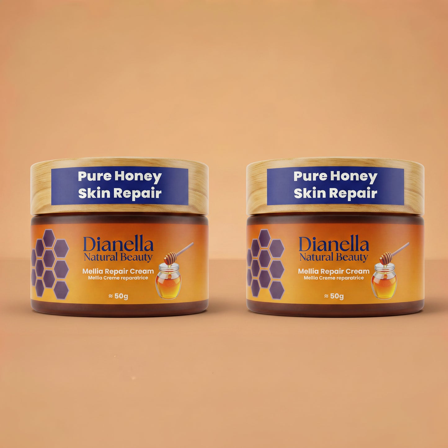 Mellia Honey + Panthenol Skin & Lip Repair Cream - Hands, Body & Lips, 50g