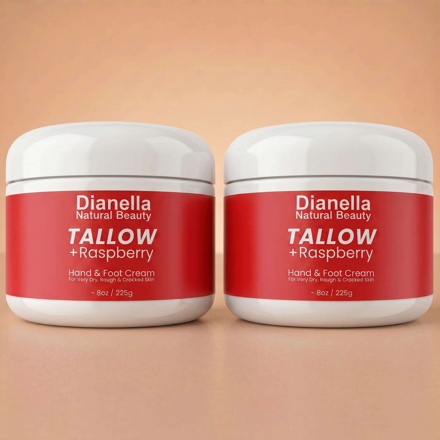 Tallow + Raspberry Hand & Foot Cream for Deep, Lasting Hydration - 8oz