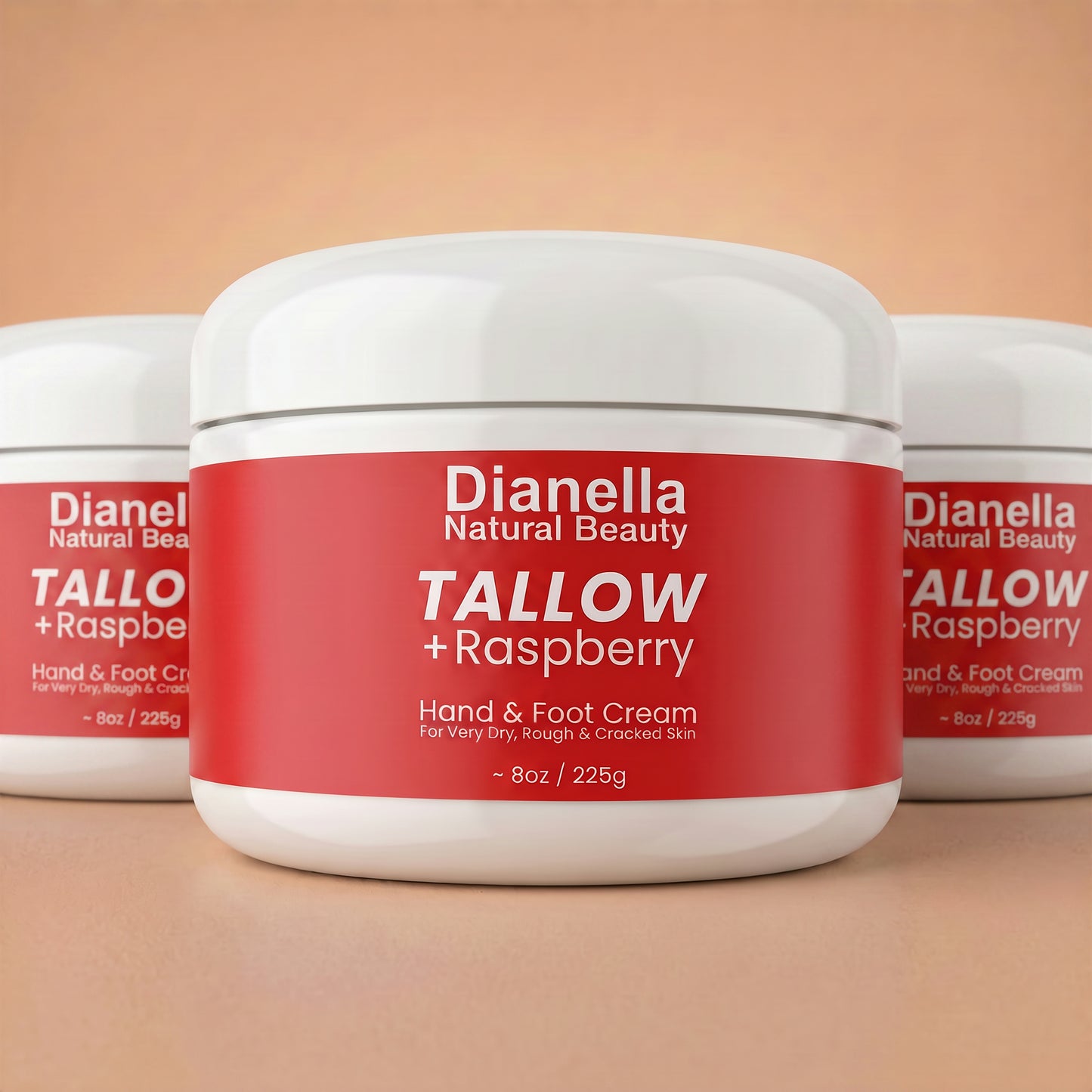 Tallow + Raspberry Hand & Foot Cream for Deep, Lasting Hydration - 8oz