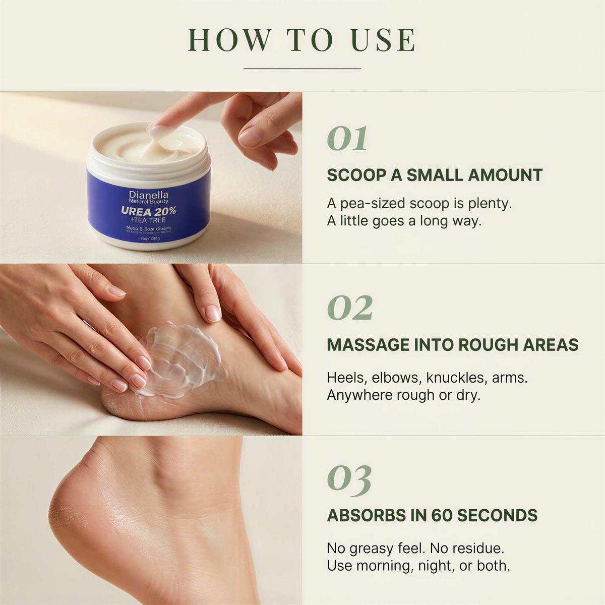 Urea 20% + Tea Tree ‎ ‎ ‎ ‎ Hand & Foot Cream 8oz