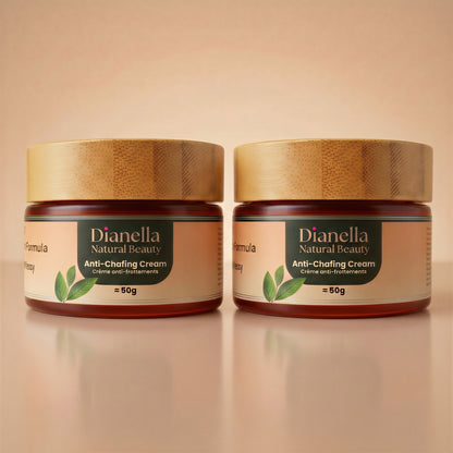 Two jars of Dianella Anti-Chafing Cream on a beige background. 2-Pack.