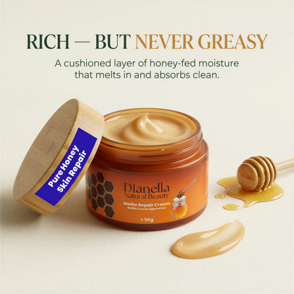 Mellia Honey + Panthenol Skin & Lip Repair Cream - Hands, Body & Lips, 50g