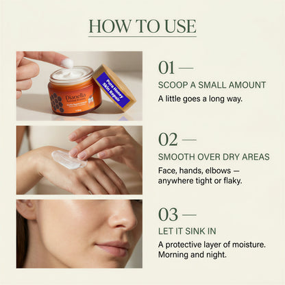 Mellia Honey + Panthenol Skin & Lip Repair Cream - Hands, Body & Lips, 50g