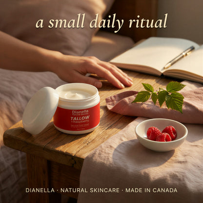 Tallow + Raspberry Hand & Foot Cream for Deep, Lasting Hydration - 8oz