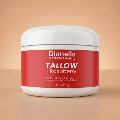 Tallow + Raspberry Hand & Foot Cream for Deep, Lasting Hydration - 8oz