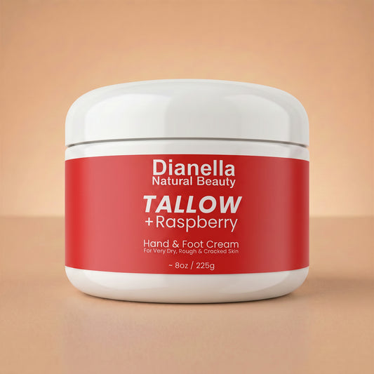 Tallow + Raspberry Hand & Foot Cream for Deep, Lasting Hydration - 8oz